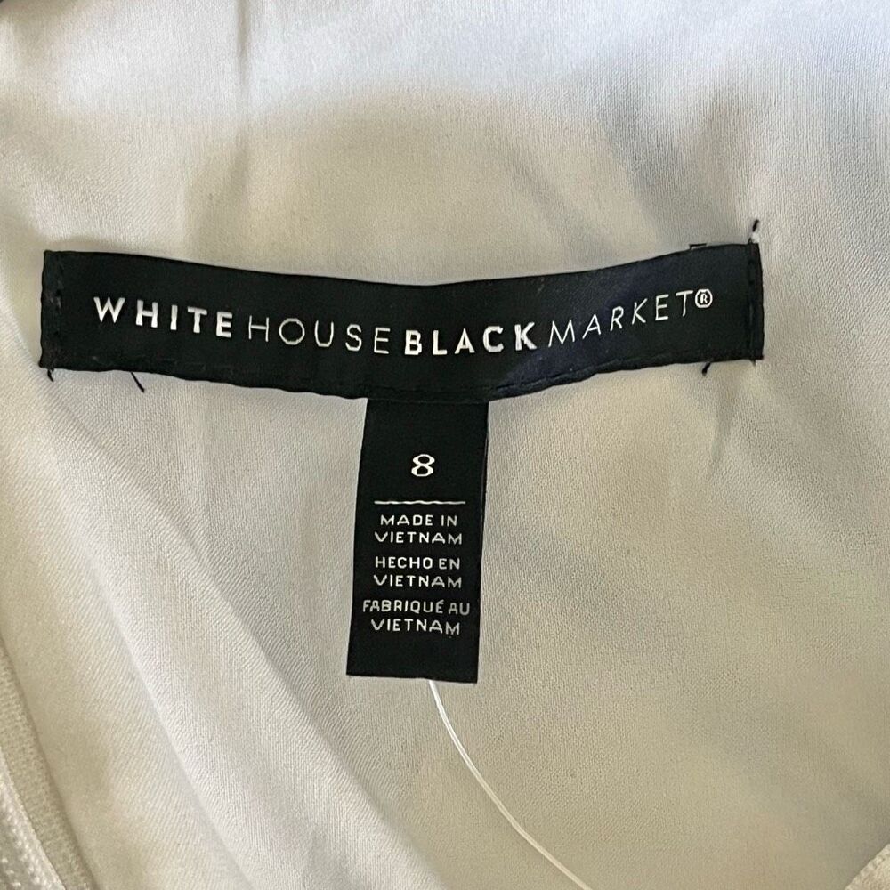 White House Black Market palm print shift cold shoulder dress - Size 8 - Picture 3 of 15